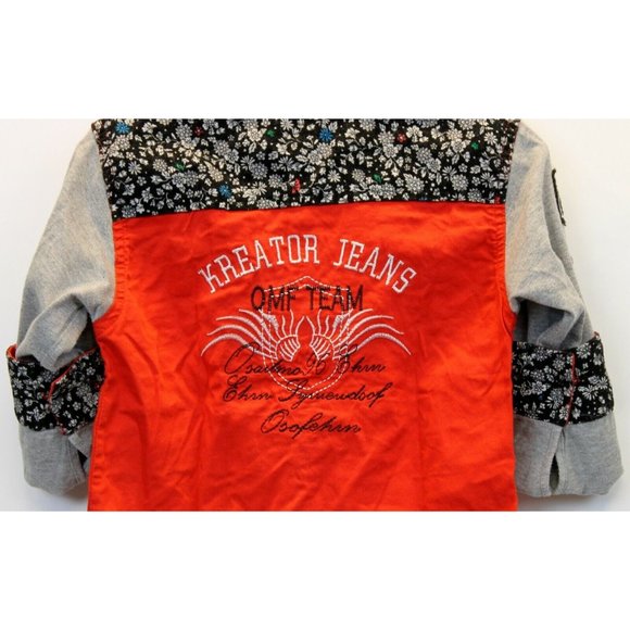 Nick Fashion Red Button Down Kreater Jeans Long Sleeve Shirt Sz 3 Sports Cars - Picture 6 of 8